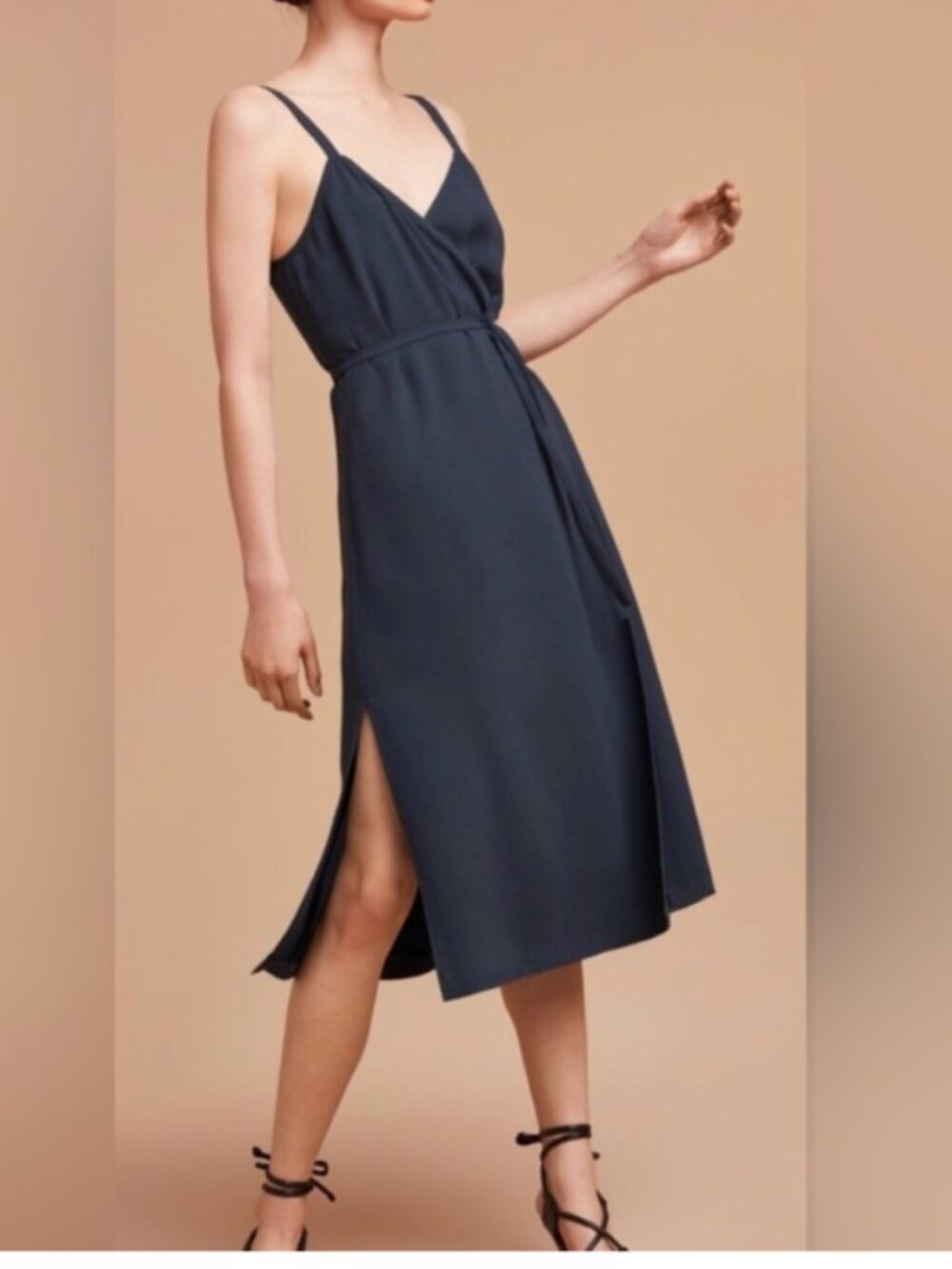 Wilfred Astere Blue Wrap Midi Dress